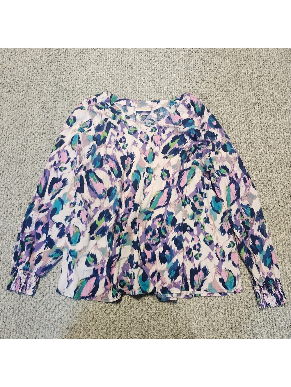 Kim Gravel Belle Long Sleeve Blouse XL Multicolor